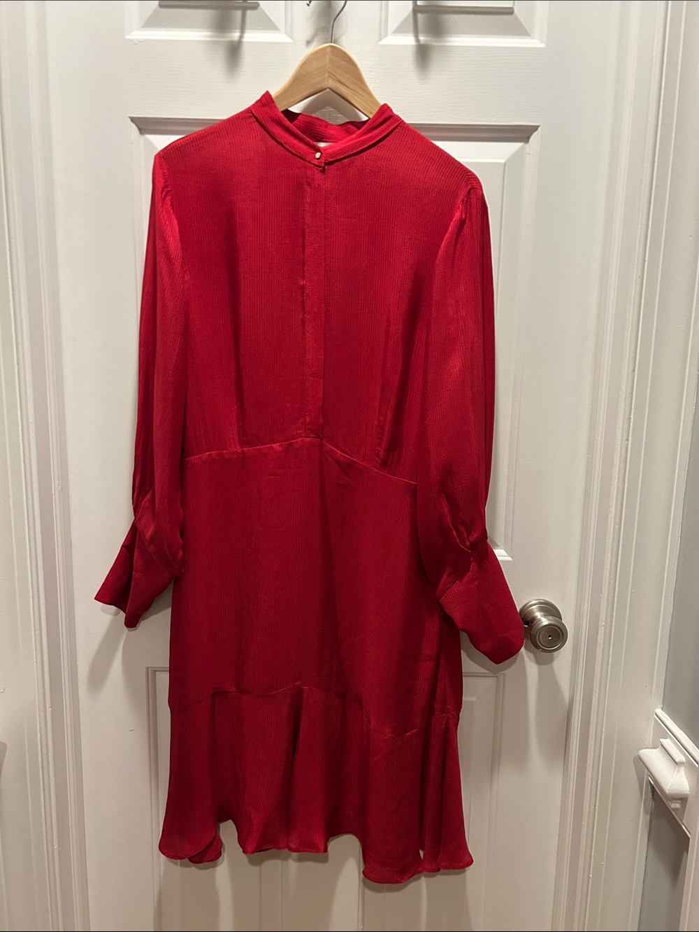 & Other Stories Red Long-Sleeve A-Line Dress